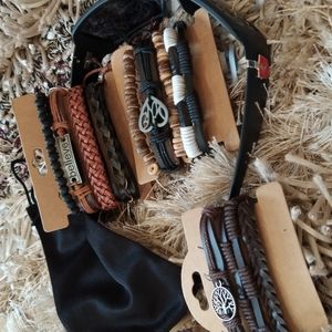 Leather & Bead Punk Bracelets Sets + Ferrari Style Sunglasses 😎 w/💕+Mor